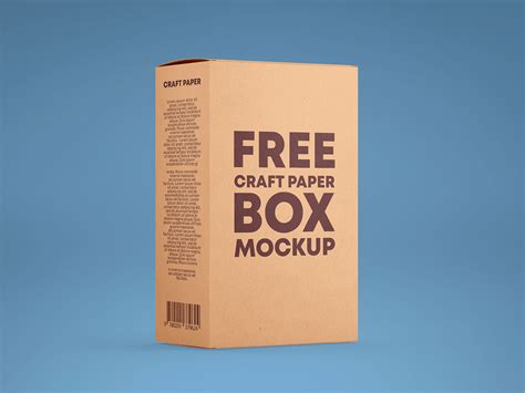 Kraft Paper Box with Hang Tab PSD Mockup Front View 43.56 MB